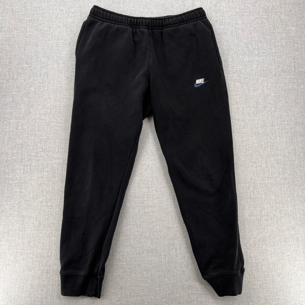 Nike Club Fleece Jogger Sweatpants Men‎ Medium Black Tapered Athletic Athleisure